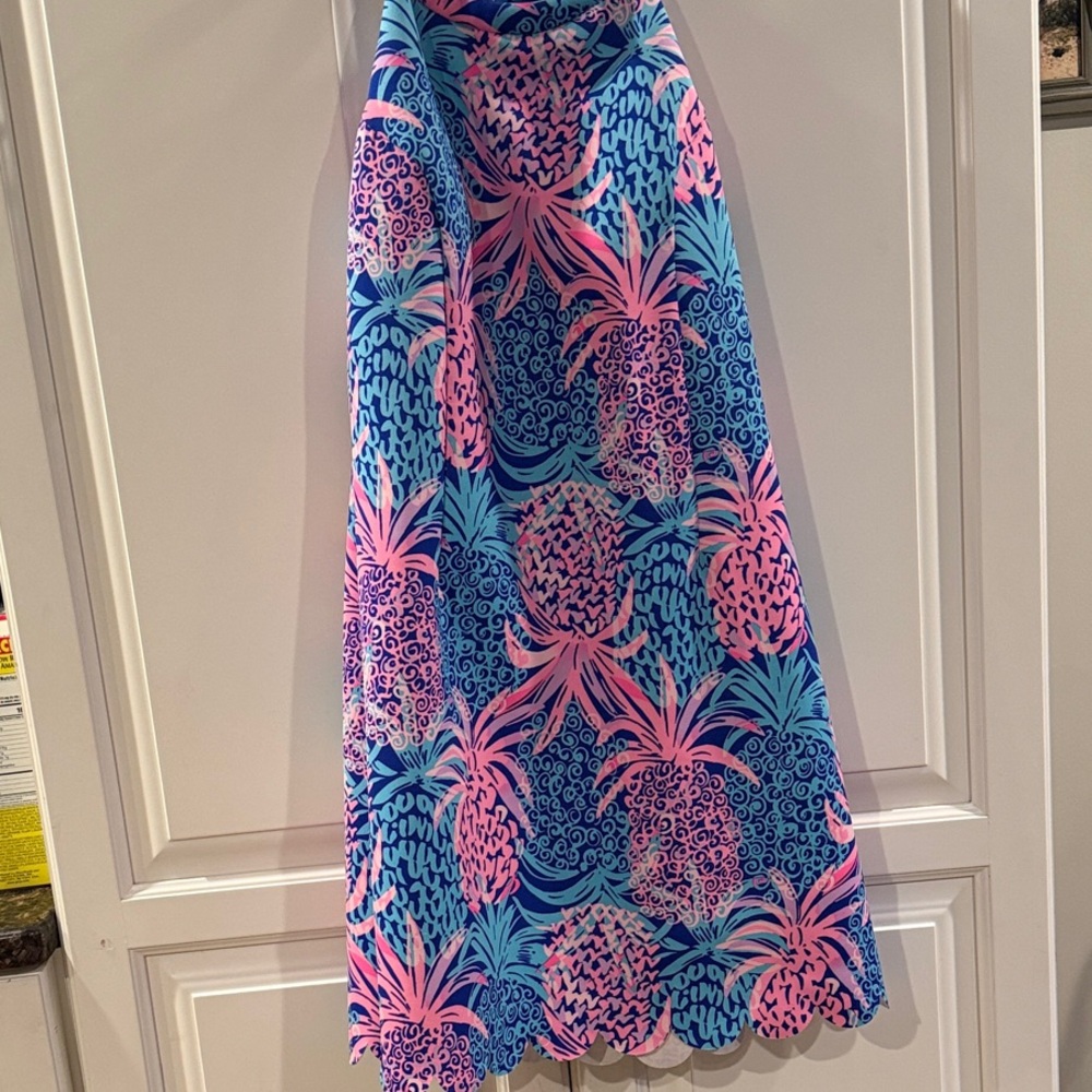 Lilly Pulitzer Girls Size 16 Vibrant Sleeveless Dress with Pineapple Print